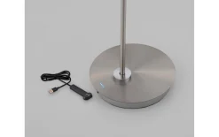 Akku-LED-Standleuchte Mondo Lumana, stahlfarbig, inkl. CCT und Memoryfunktion