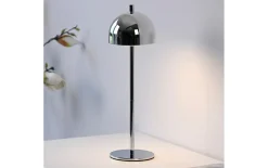 AKKU-Tischleuchte Bellis, chromfarbig