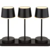 Akku-Tischleuchte Dawson, schwarz, 3er Set