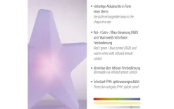 Akku-Tischleuchte Star, weiß, 55 cm, inkl. RGBW Farbwechsler