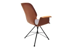 Armlehnenstuhl Nevio, saddle brown/middengrij