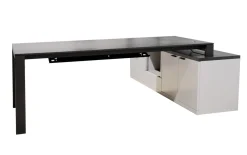 Aufsatzschreibtisch mit Sideboard Sonate-B, grau/graphit