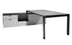 Aufsatzschreibtisch mit Sideboard Sonate-B, grau/graphit