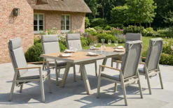 Ausziehtisch Kumasi, Teakholz/Taupe