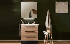 Badeinrichtung Kera Plan, Cuneo Eiche braun Nachbildung, Cosmos grey matt