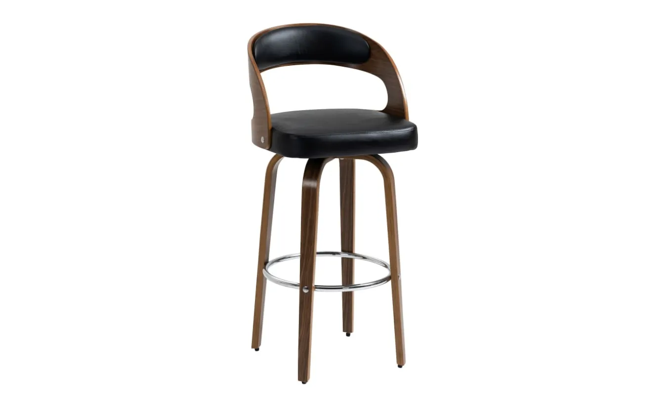 Barstuhl Walnuss furniert/schwarz