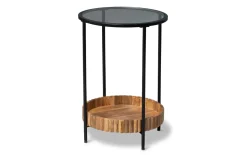 Beistelltisch Jason 1, schwarz/Mangoholz massiv