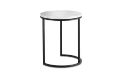 Beistelltisch Nico 2, Marmorplatte, weiss, Durchmesser 39 cm