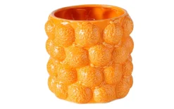 Übertopf Orange, orange/grün, 15 cm