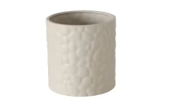 Übertopf Steingut, braun, 15,8 cm