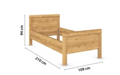 Bett Cherie, Asteiche Nachbildung, 100 x 200 cm