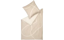 Bettwäsche Artsy, offwhite/greige, 155 x 220 cm