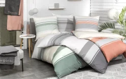 Bettwäsche bugatti Satin, grün/offwhite, 135 x 200 cm