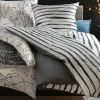 Bettwäsche Satin, schwarz/weiß, 155 x 220 cm