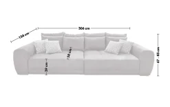 Big Sofa Moldau, grau, inkl. Kissen