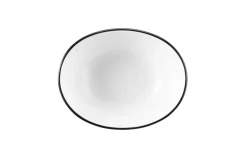 Bowl oval Black Line in weiß, 12 cm