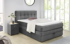 Boxspringbett Amy, grau, 140 x 200 cm
