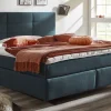 Boxspringbett Asetto, Bloom marine, 180 x 200 cm, Härtegrad 2 und 3