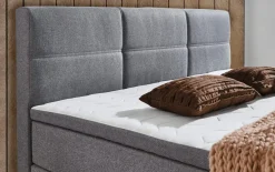 Boxspringbett BX2360 Kenora, grau, 180 x 200 cm, inkl. integriertem Topper