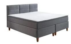 Boxspringbett BX2360 Kenora, grau, 180 x 200 cm, inkl. integriertem Topper