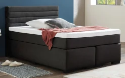 Boxspringbett BX1750 Kokomo, anthrazit, 140 x 200 cm, mit höhenverstellbarem Kopfteil