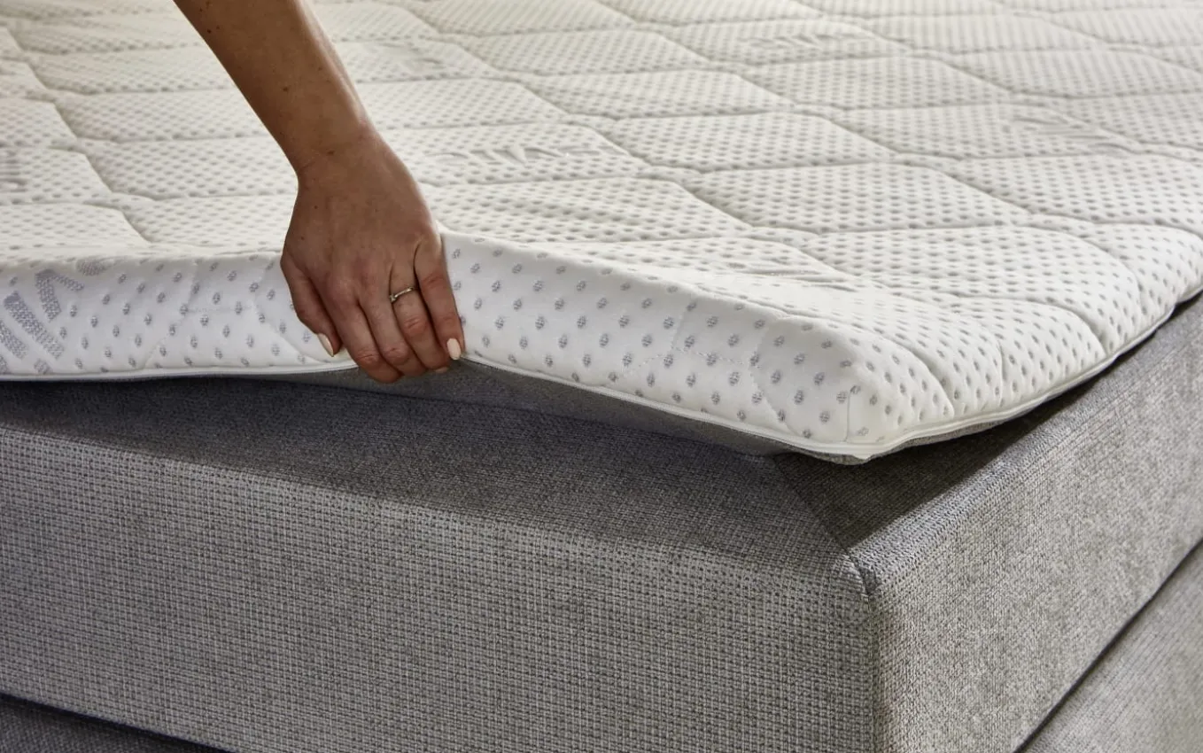 Boxspringbett BX2310 Ray, silber, 180 x 200 cm