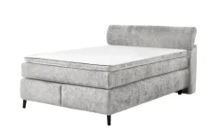 Boxspringbett Diva 140, hellgrau, 140 x 200 cm, inkl. Kaltschaumtopper