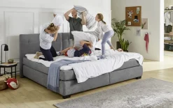 Boxspringbett Family, dunkelgrau, 240 x 200 cm