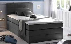 Boxspringbett Hawaii 2, Savanna 05 anthrazit, 120 x 200 cm, inkl. Topper und Bettkasten