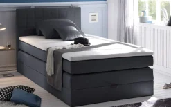 Boxspringbett Hawaii 2, Savanna 14 schwarz, 120 x 200 cm, inkl. Topper und Bettkasten
