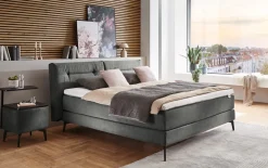 Boxspringbett HU-BX22141, Joyce silver, 180 x 200 cm