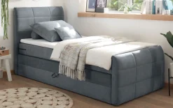 Boxspringbett Kuba 1, anthrazit, 100 x 200 cm, inkl. Topper und Bettkasten