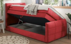 Boxspringbett Kuba 1, berry, 100 x 200 cm, inkl. Topper und Bettkasten