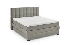 Boxspringbett OC-BX21088, Twist silber, 180 x 200 cm, Härtegrad 2 und 3