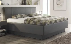 Boxspringbett Silva, Leatherlook, anthrazit, 180 x 200 cm, Härtegrad 2 und 3