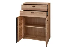 Büroschrank Sonos, Alteiche massiv/Artisan Eiche-Nachbildung, inkl. Softclose Funktion