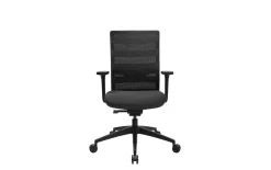 Bürostuhl Sitness Airwork, Textilbezug schwarz, Kunststofffußkreuz schwarz