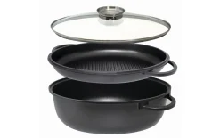 Bräter Alucast, 3tlg, oval, 38cm