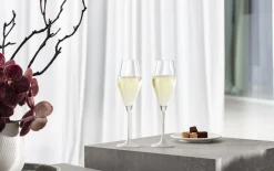 Champagnergläser Set Manufacture Rock blanc, klar/weiß, 4-teilig