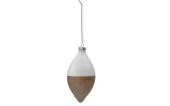 Christbaumzapfen, taupe/weiß, 6,3 cm