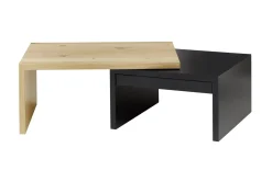 Couchtisch Amera, schwarz/Asteiche furniert, inkl. drehbarer Tischplatte