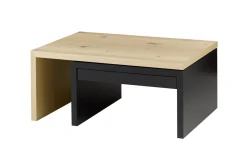 Couchtisch Amera, schwarz/Asteiche furniert, inkl. drehbarer Tischplatte