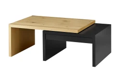Couchtisch Amera, schwarz/Asteiche furniert, inkl. drehbarer Tischplatte