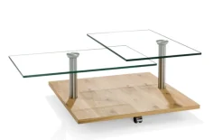 Couchtisch 7396, Asteiche furniert ,inkl. ausschwenkbarer Tischplatten