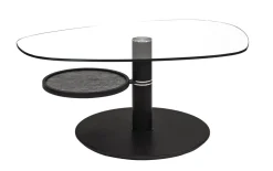 Couchtisch Capri, Klarglas, inkl. drehbare Ablageplatte
