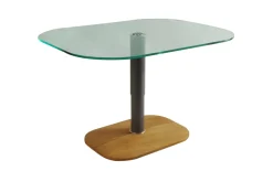 Couchtisch Doorn, Klarglas/Eiche furniert