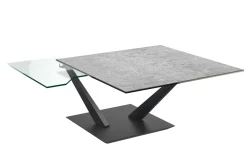 Couchtisch Granada, Keramik silver, inkl. drehbare Tischplatten