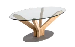 Couchtisch 1931HK, Asteiche, Klarglas