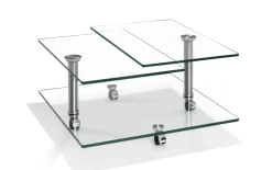 Couchtisch 8396, Klarglas, inkl. schwenkbarer Tischplatten
