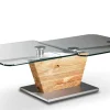 Couchtisch 7290NK-45, Klarglas, Asteiche massiv